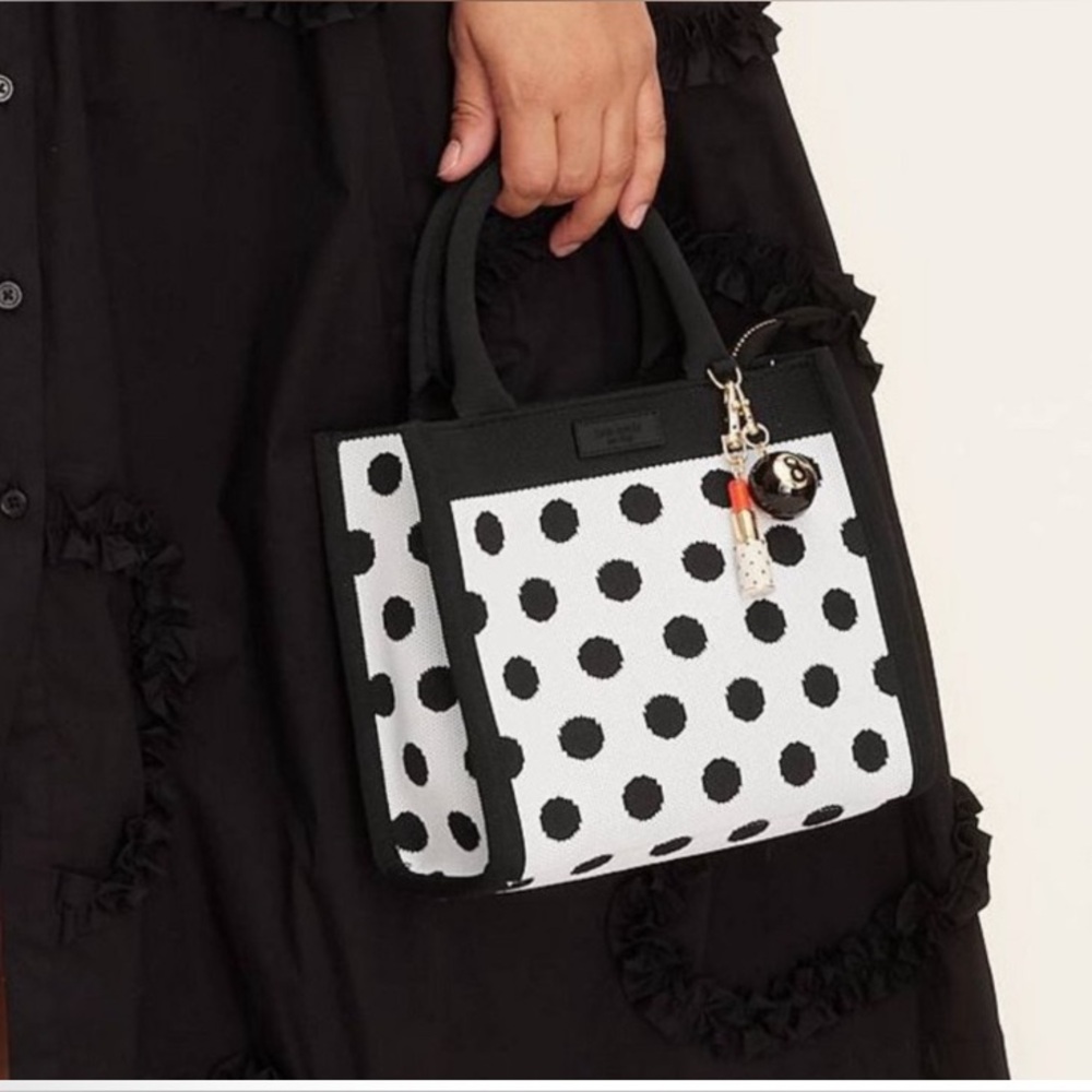 kate spade Black and White Polka Dot Crossbody Tote - Picture 2 of 3